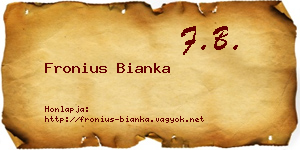 Fronius Bianka névjegykártya