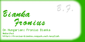 bianka fronius business card